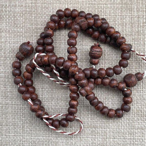 Handmade Pray Bead Dark Brown Real Wood Beads Tasbeeh Muslim Religious Beads - Picture 7 of 8